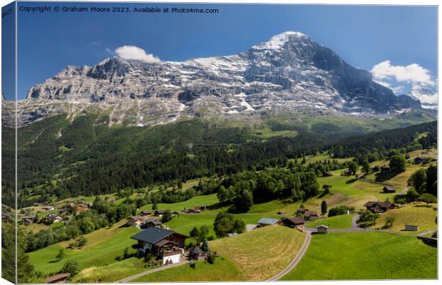 Eiger above Grindelwald Canvas Print by Graham Moore