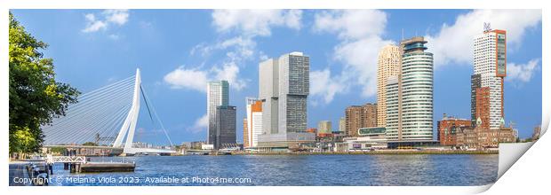 Rotterdam panoramic impression from the bank of the Nieuwe Maas Print by Melanie Viola