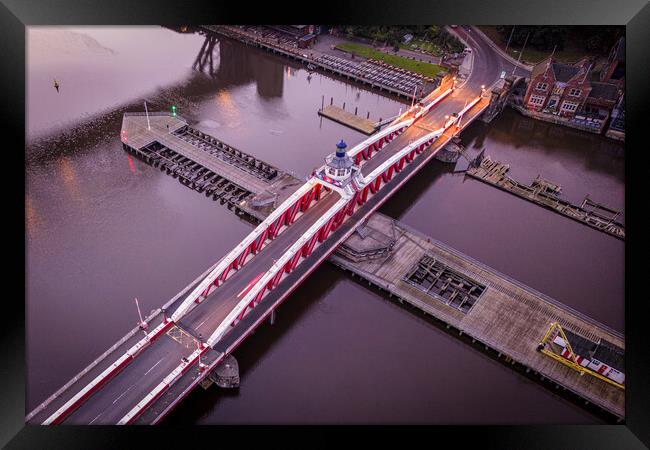 Newcastle Swing Bridge Framed Print by Apollo Aerial Photography