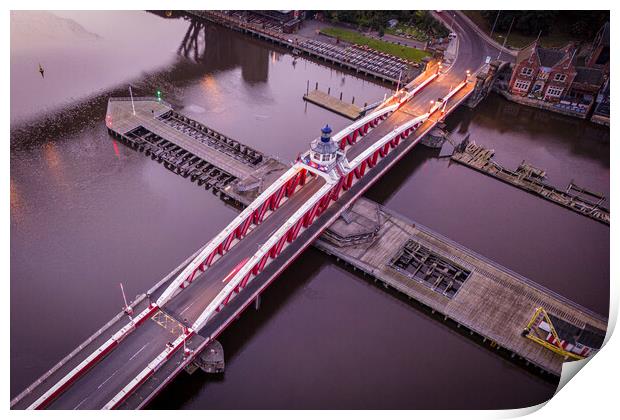 Newcastle Swing Bridge Print by Apollo Aerial Photography