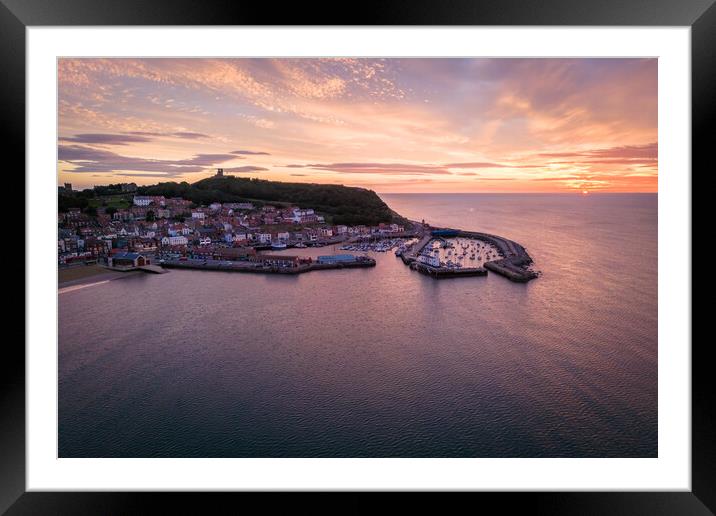 Scarborough Harbour Sunrise Framed Mounted Print by Apollo Aerial Photography