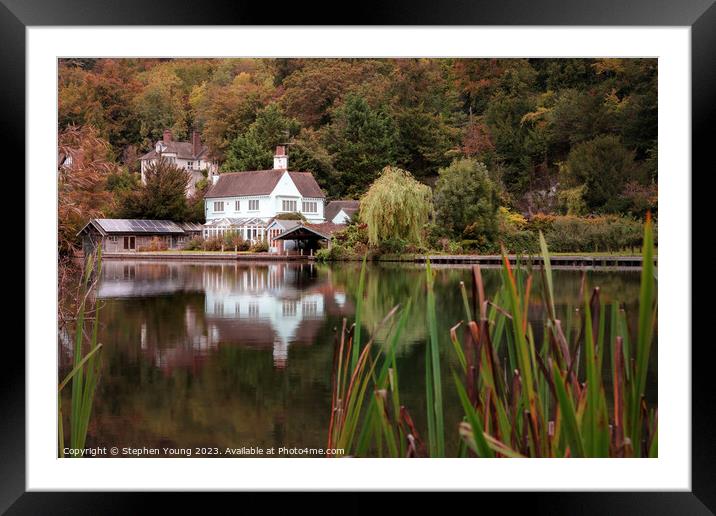 Autumn Begins on the River Thames Framed Mounted Print by Stephen Young