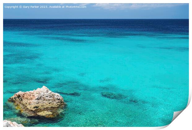 A tropical ocean, with a crystal clear, turquoise sea.  Print by Gary Parker