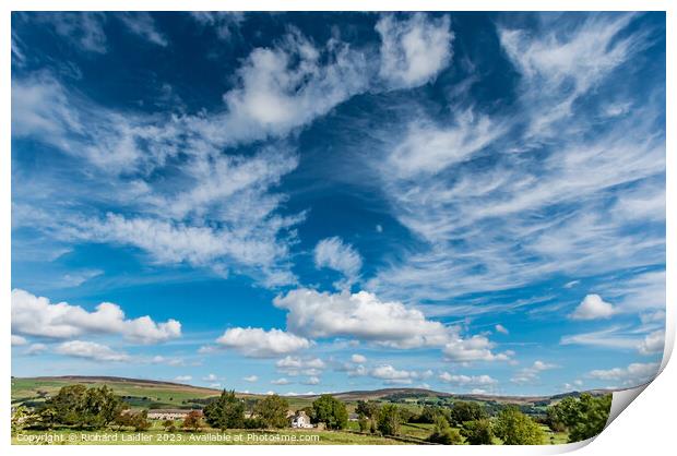 Big Autumn Sky over Mickleton, Teesdale Print by Richard Laidler