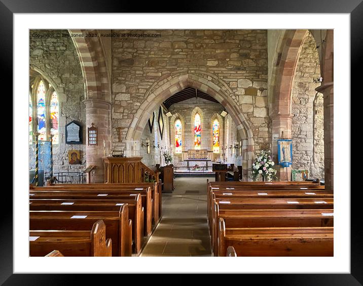 The Holy Island of Lindisfarne church interior Framed Mounted Print by Jim Jones