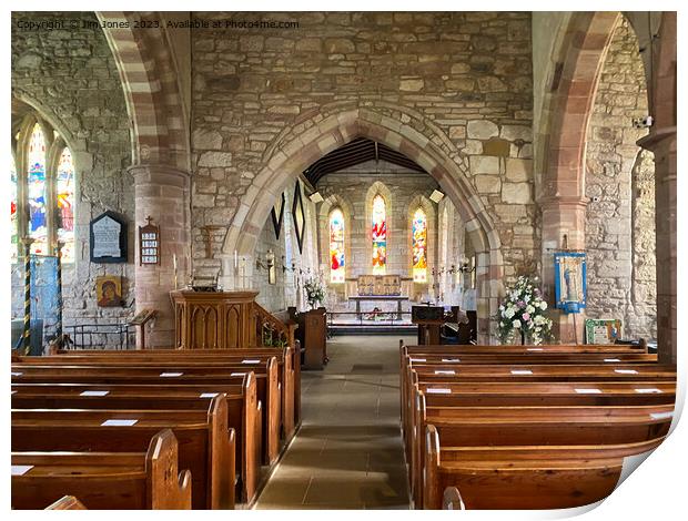 The Holy Island of Lindisfarne church interior Print by Jim Jones