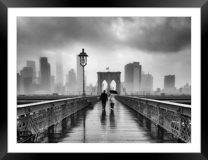 Brooklyn Bridge Framed Mounted Print by CHRIS ANDERSON