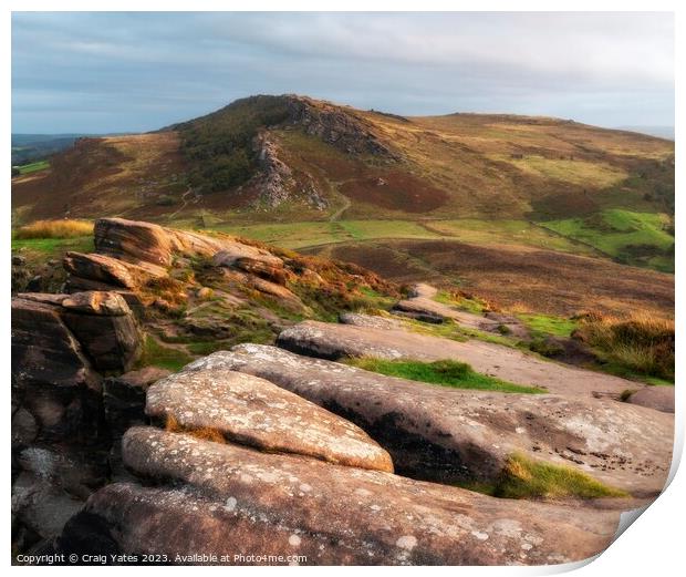 The Roaches and Hen Cloud, Early Morning Light. Print by Craig Yates