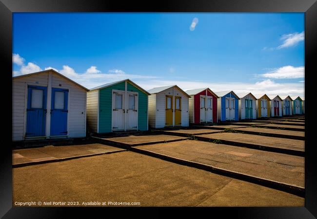 Beach Huts of Bude Framed Print by Neil Porter