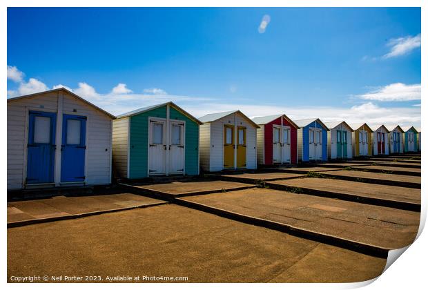 Beach Huts of Bude Print by Neil Porter
