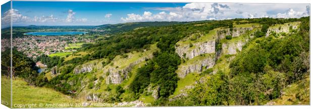 Panoramic view of Cheddar Gorge Canvas Print by Ambrosini V