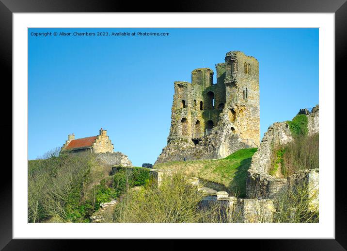Scarborough Castle Framed Mounted Print by Alison Chambers