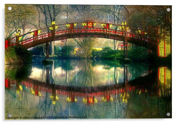 Scarborough Peasholm Park Acrylic by Alison Chambers