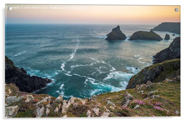 Cornish Coastline Acrylic by Gary Parker