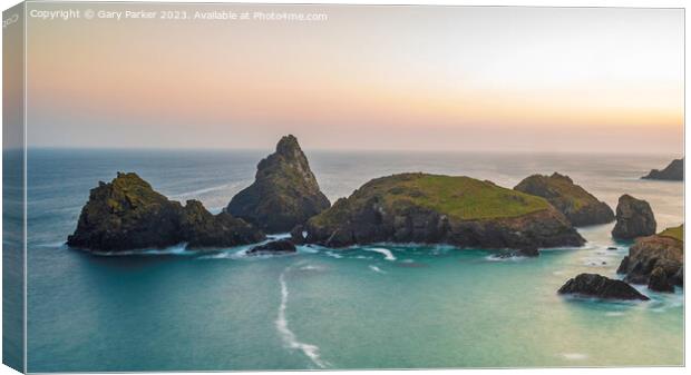 Cornish Coastline Sunset Canvas Print by Gary Parker