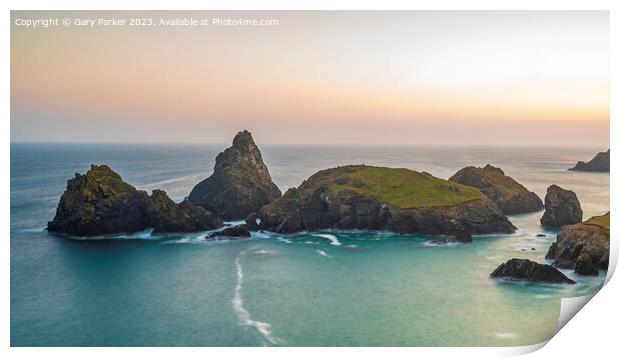 Cornish Coastline Sunset Print by Gary Parker