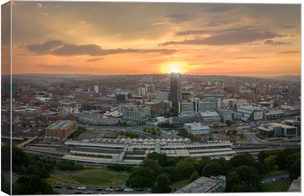 Sheffield Skyline Sunset Canvas Print by Apollo Aerial Photography