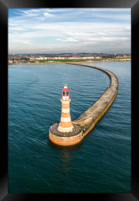 Roker Lighthouse Framed Print by Apollo Aerial Photography