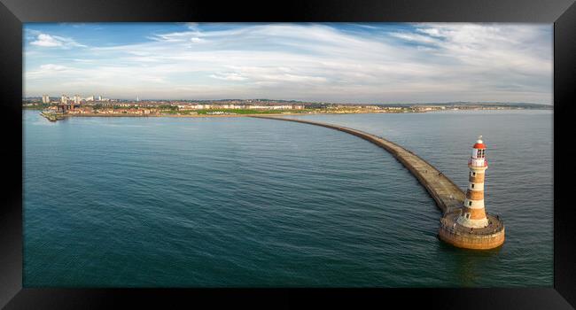 Roker Pier and Lighthouse Framed Print by Apollo Aerial Photography