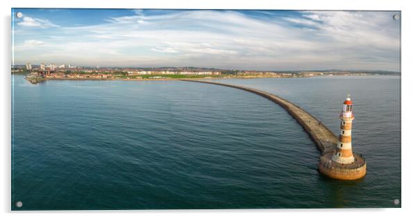 Roker Pier and Lighthouse Acrylic by Apollo Aerial Photography