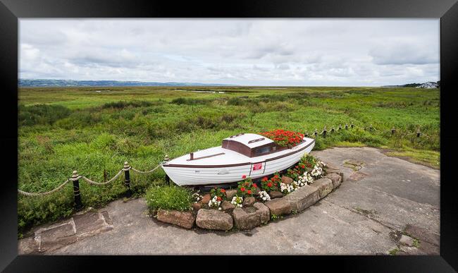 Old boat on the shore at Parkgate Framed Print by Jason Wells