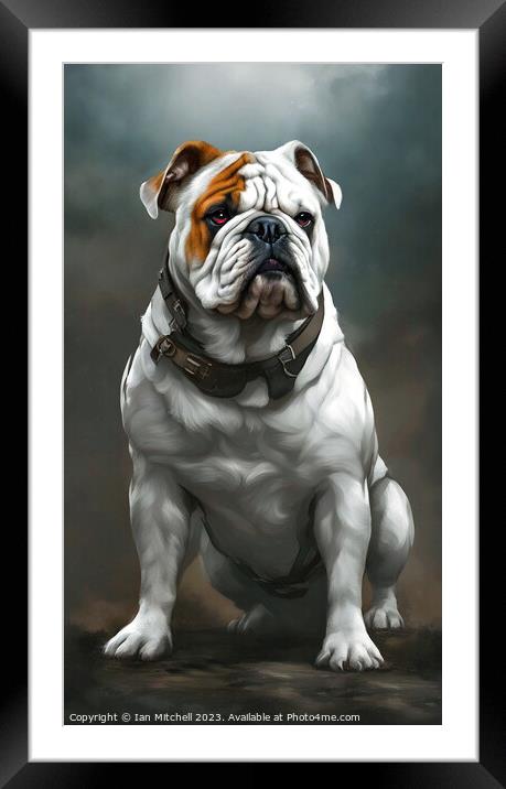 Bulldog Art Framed Mounted Print by Ian Mitchell