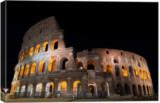 Night At The Colosseum In Rome Canvas Print by Artur Bogacki