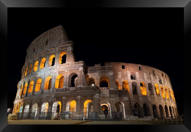 Night At The Colosseum In Rome Framed Print by Artur Bogacki
