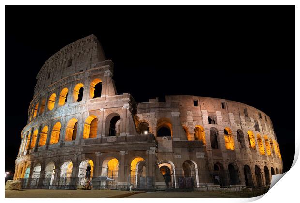 Night At The Colosseum In Rome Print by Artur Bogacki