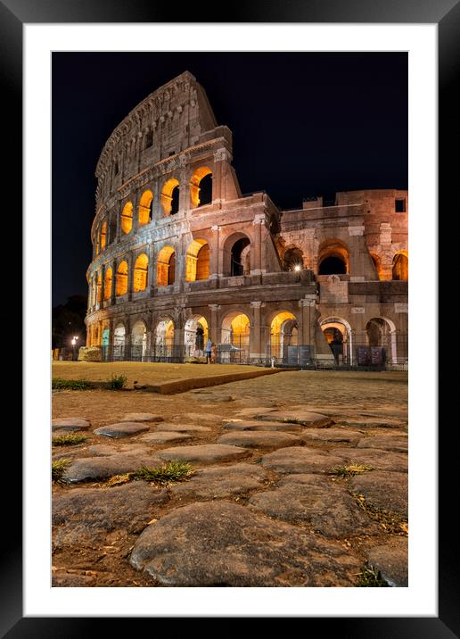 Night At The Colosseum Framed Mounted Print by Artur Bogacki