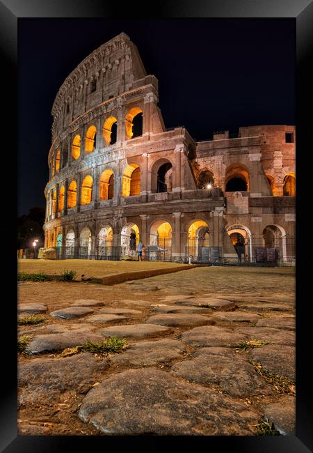 Night At The Colosseum Framed Print by Artur Bogacki