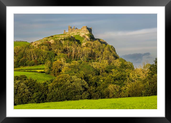 Carreg Cennen castle Framed Mounted Print by Leighton Collins