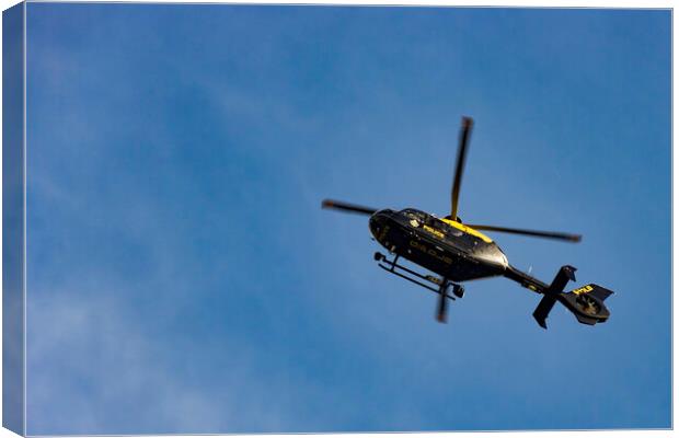Police Helicopter Canvas Print by Glen Allen