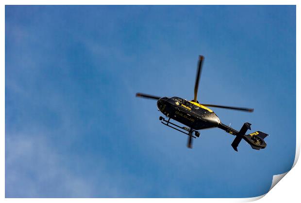Police Helicopter Print by Glen Allen