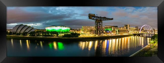 Glasgow Waterfront at Night Framed Print by Apollo Aerial Photography
