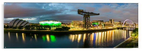 Glasgow Waterfront at Night Acrylic by Apollo Aerial Photography