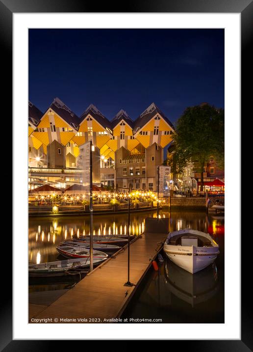 ROTTERDAM Evening atmosphere at Oude Haven with Cube Houses Framed Mounted Print by Melanie Viola
