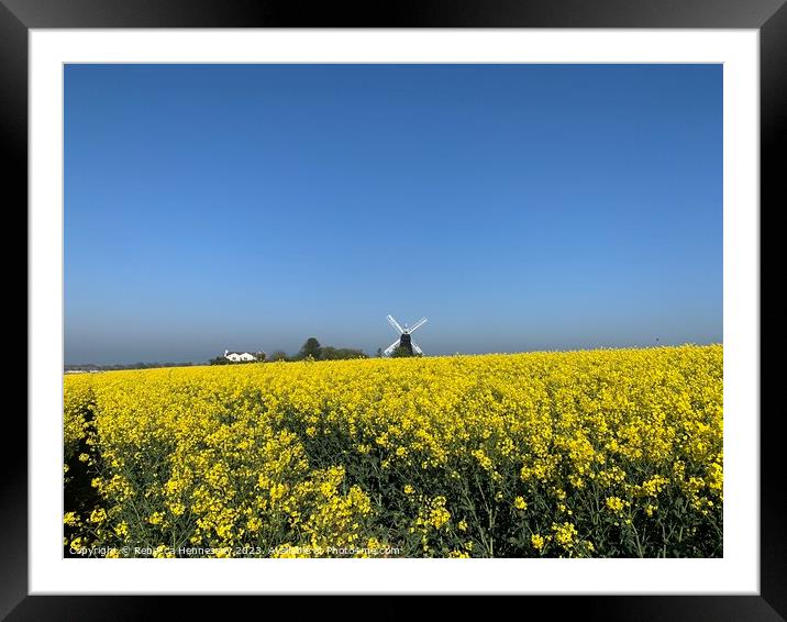 The Rapeseed of Ripple Windmill Framed Mounted Print by Rebecca Hennessey