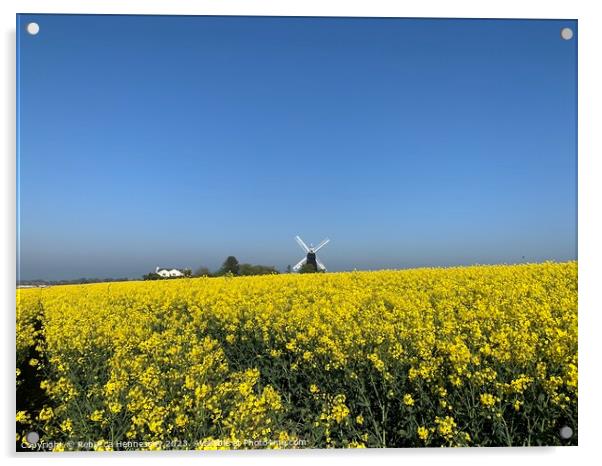 The Rapeseed of Ripple Windmill Acrylic by Rebecca Hennessey