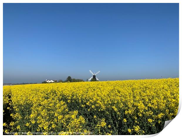 The Rapeseed of Ripple Windmill Print by Rebecca Hennessey