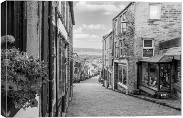 Haworth Main Street in Summertime Canvas Print by Tim Hill
