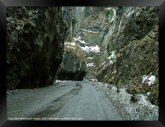 Romanian Mountain Pass Framed Print by Michael Harper