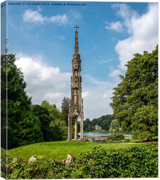 Bristol High Cross, Stourhead Gardens, Wiltshire Canvas Print by Sue Knight