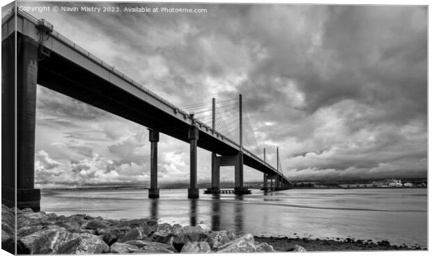 Kessock Bridge, Inverness, Scotland  Canvas Print by Navin Mistry