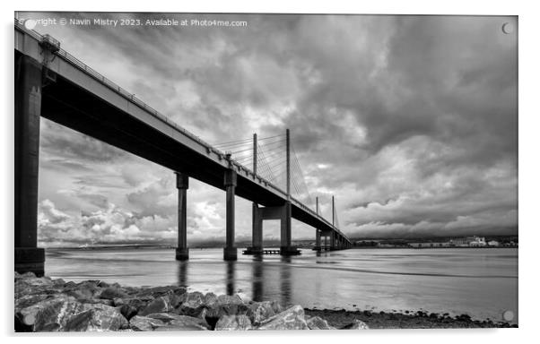 Kessock Bridge, Inverness, Scotland  Acrylic by Navin Mistry
