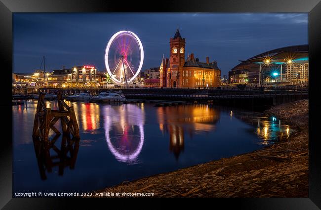 Cardiff Bay at Night Framed Print by Owen Edmonds