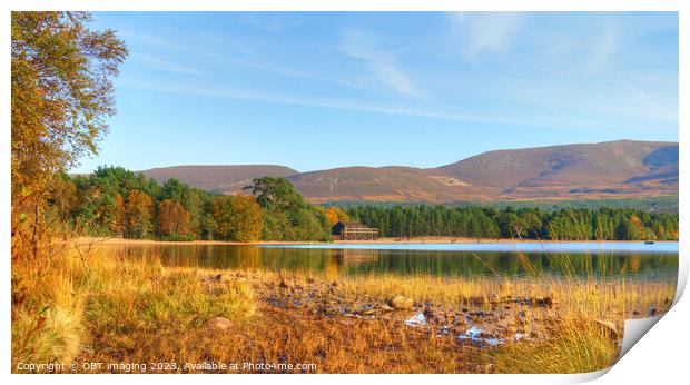 Loch Morlich & Cairngorm Mountains Scottish Highlands Print by OBT imaging