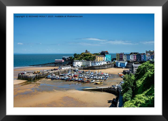 Tenby Harbour at low tide Framed Mounted Print by RICHARD MOULT