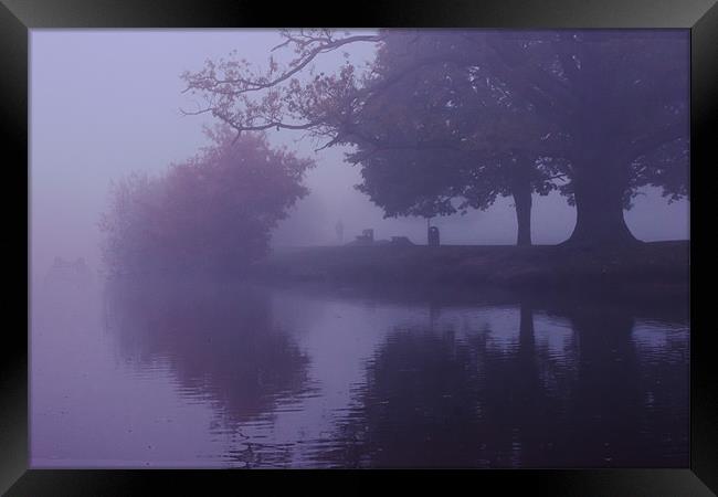 Walker in the mist Framed Print by Doug McRae