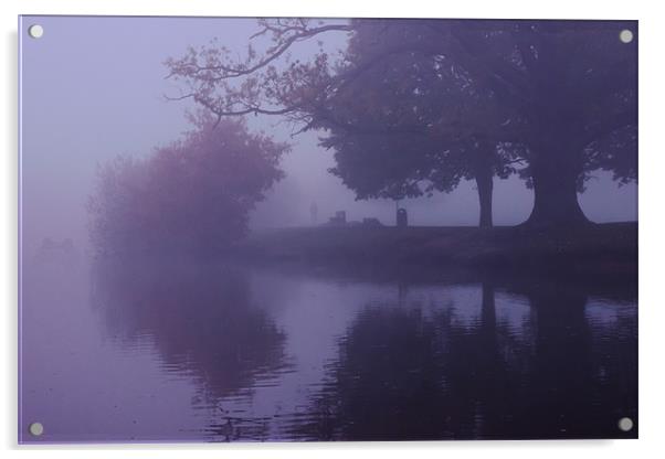 Walker in the mist Acrylic by Doug McRae